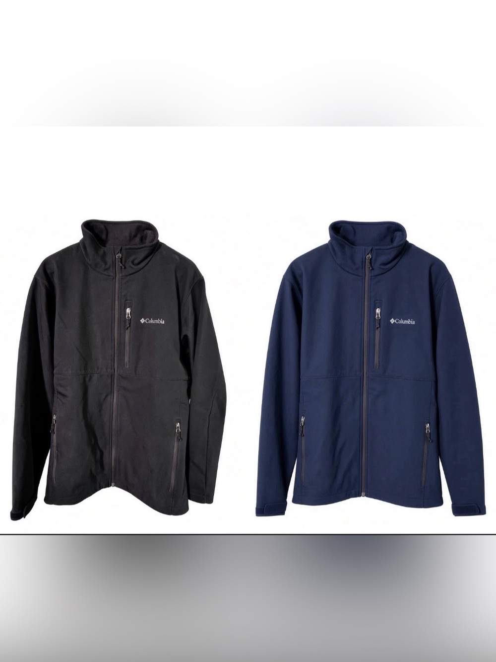 BUNDLE-SINGLE:Columbia Softshell Jackets: Men’s Large (Blue & Black) 1=$25/2=$40